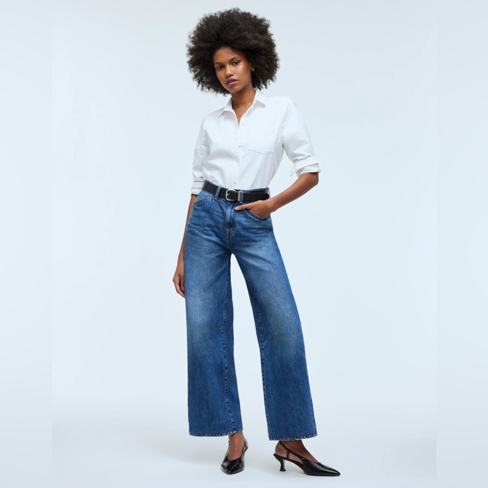 NWT Madewell x Kaihara Superwide-Leg Jeans - 25 - Kentshire Wash